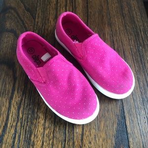 Circo Slip Ons, Pink with Gold Poke-a-dots
